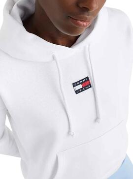 Sudadera Tommy Jeans Center Badge Mujer blanca