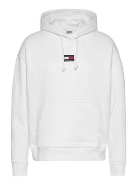 Sudadera Tommy Jeans Center Badge Mujer blanca