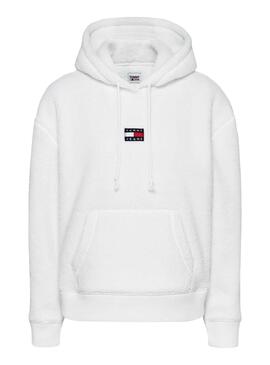 Sudadera Tommy Jeans Parche para Mujer Blanca