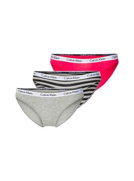 Pack 3 Braguitas Calvin Klein Mujer Multicolor