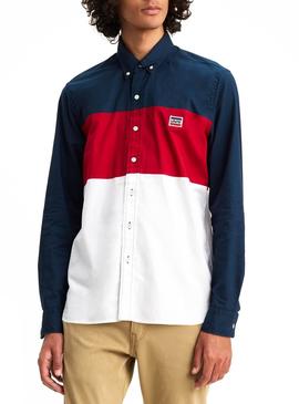 Camisa Levis Color Block Azul Hombre