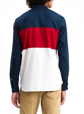Camisa Levis Color Block Azul Hombre