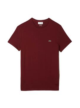 Camiseta Lacoste Basic Regular Hombre Granate