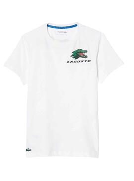 Camiseta Lacoste Sport Cocodrile Hombre Blanca