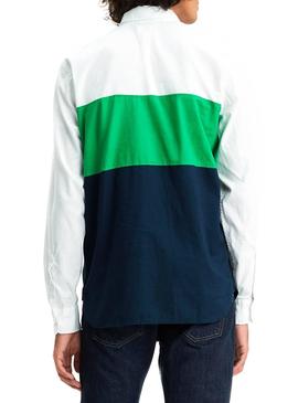 Camisa Levis Color Block Verde Hombre