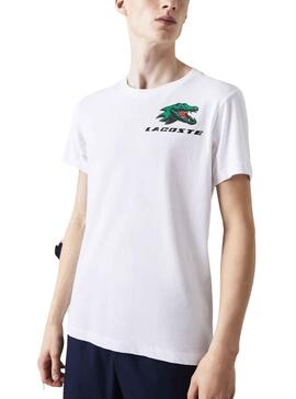 Camiseta Lacoste Sport Cocodrile Hombre Blanca