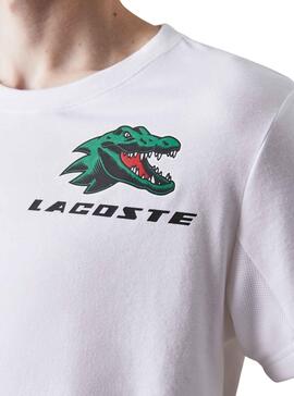 Camiseta Lacoste Sport Cocodrile Hombre Blanca