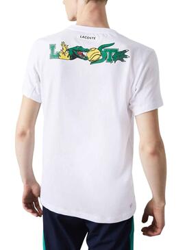 Camiseta Lacoste Sport Cocodrile Hombre Blanca