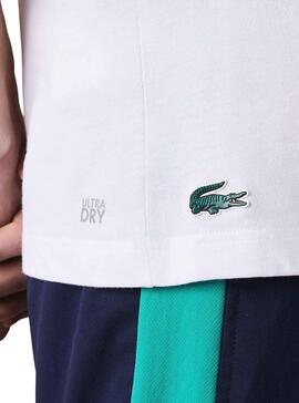 Camiseta Lacoste Sport Cocodrile Hombre Blanca