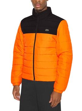 Chaqueta Lacoste Bicolor Hombre Naranja y Negra