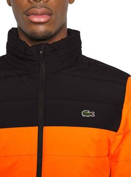 Chaqueta Lacoste Bicolor Hombre Naranja y Negra