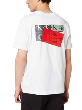 Camiseta Calvin Klein Discrupted Hombre Blanca