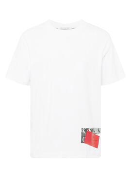 Camiseta Calvin Klein Discrupted Hombre Blanca
