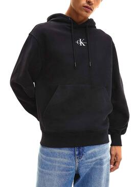 Sudadera Calvin Klein Monologo para Hombre Negra