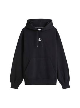 Sudadera Calvin Klein Monologo para Hombre Negra