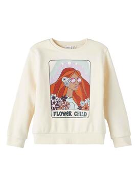 Sudadera Name It Ralinse Loose para Niña Beige