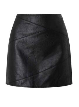 Falda Pepe Jeans Luna Polipiel para Mujer Negra