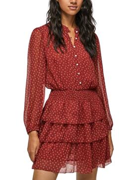 Vestido Pepe Jeans Delia Flores para Mujer Rojo