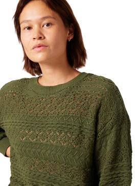 Jersey Naf Naf Encaje para Mujer Verde