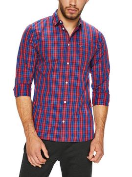 Camisa Tommy Jeans Essential Mini Check Rojo