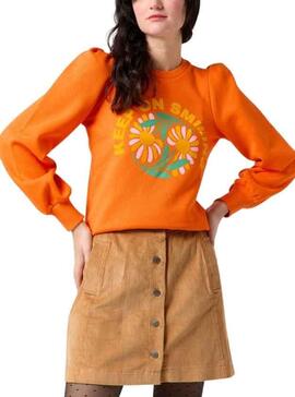 Sudadera Naf Naf Estampado para Mujer Naranja