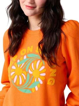 Sudadera Naf Naf Estampado para Mujer Naranja