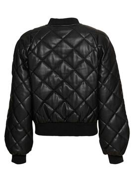 Chaqueta Naf Naf Acolchada Rombos para Mujer Negra