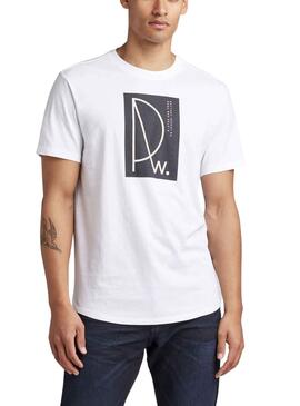 Camiseta G Star Raw Compact para Hombre Blanca