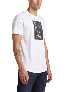 Camiseta G Star Raw Compact para Hombre Blanca