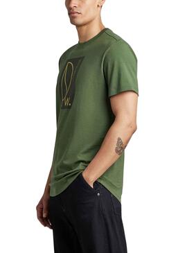 Camiseta G Star Raw Compact para Hombre Verde