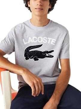 Camiseta Lacoste Big Logo Gris para Hombre