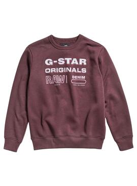 Sudadera G Star Originals Stamp Hombre Granate