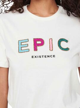 Camiseta Only Kita Epic Blanca para  Mujer