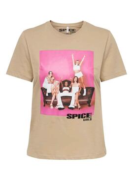 Camiseta Only Spice Girls para Mujer Camel
