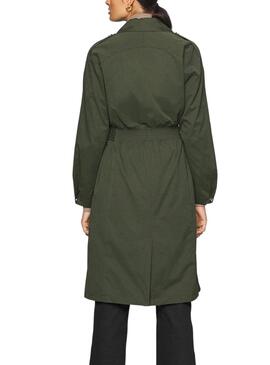 Gabardina Naf Naf Botones para Mujer Verde 