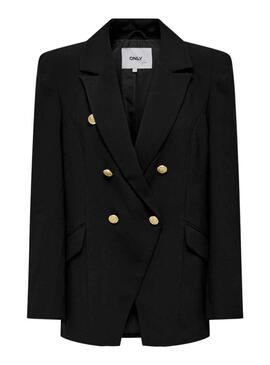 Blazer Only Gry Botones para Mujer Negra