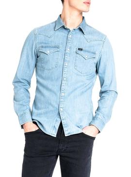 Camisa Lee Western Azul Hombre