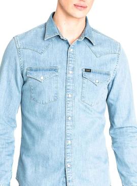 Camisa Lee Western Azul Hombre