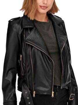 Chaquera Only Ea Faux Biker para Mujer Negra