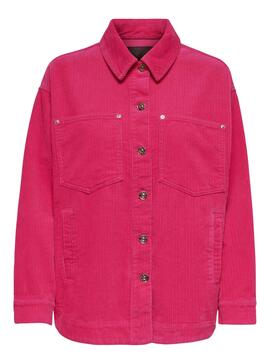 Sobrecamisa Only Bitten Cord para Mujer Fucsia