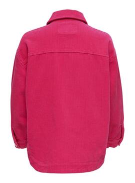 Sobrecamisa Only Bitten Cord para Mujer Fucsia