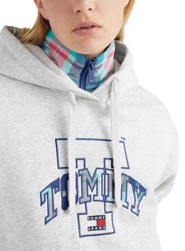 Sudadera Tommy Jeans Relaxed para Mujer Gris