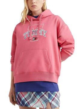 Sudadera Tommy Jeans Relaxed para Mujer Rosa