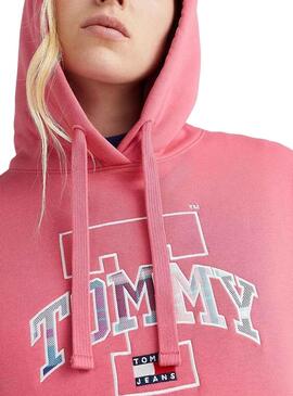 Sudadera Tommy Jeans Relaxed para Mujer Rosa