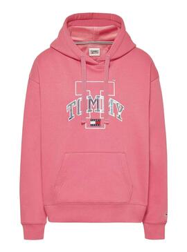 Sudadera Tommy Jeans Relaxed para Mujer Rosa