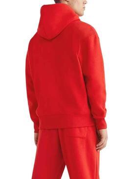 Sudadera Tommy Jeans Relaxed College Hombre Roja