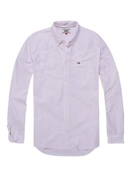 Camisa Tommy Jeans Rayas Rosa Hombre