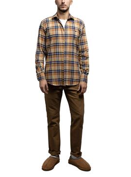 Camisa Klout Camel Cuadros para Hombre