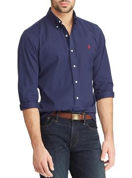 Camisa Polo Ralph Lauren Lino Azul Hombre