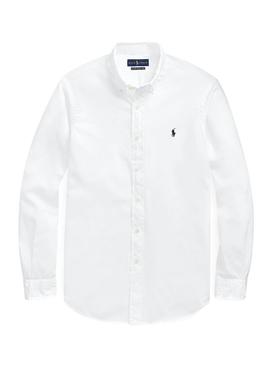 Camisa Polo Ralph Lauren Lino Blanco Hombre